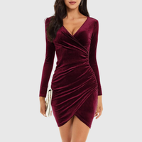 Daisy | Women's Elegant Velvet Evening Mini Cocktail Dress
