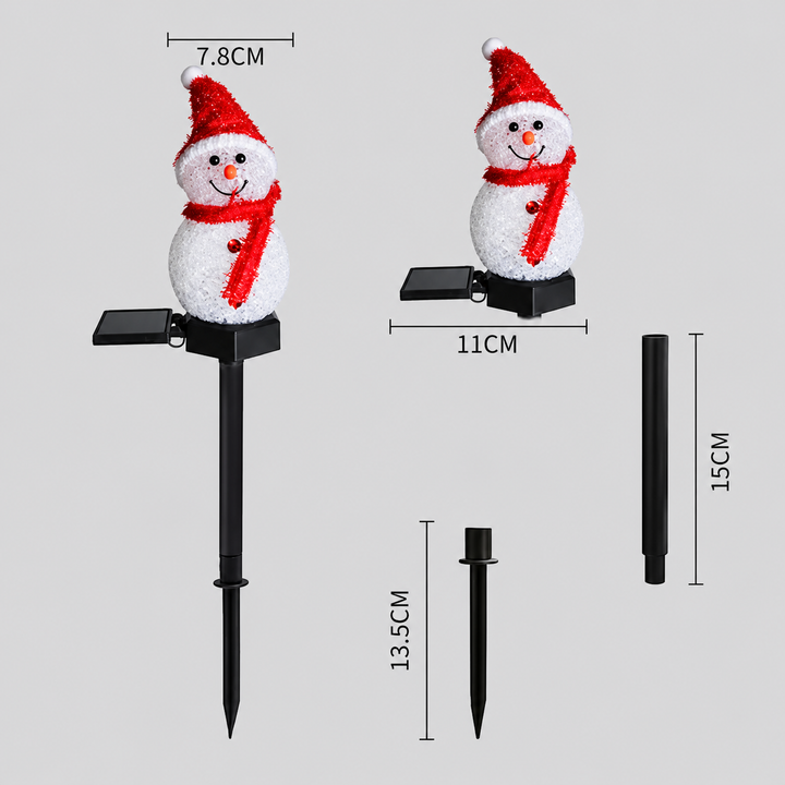 Outdoor Christmas Lights Solar Snowman Stake Lamp