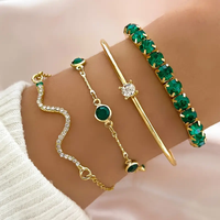 Women's Sparkling 4 Piece Bracelet Set