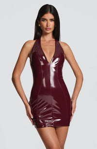 Mila | Women's Short Vinyl Plunge Homecoming Dress