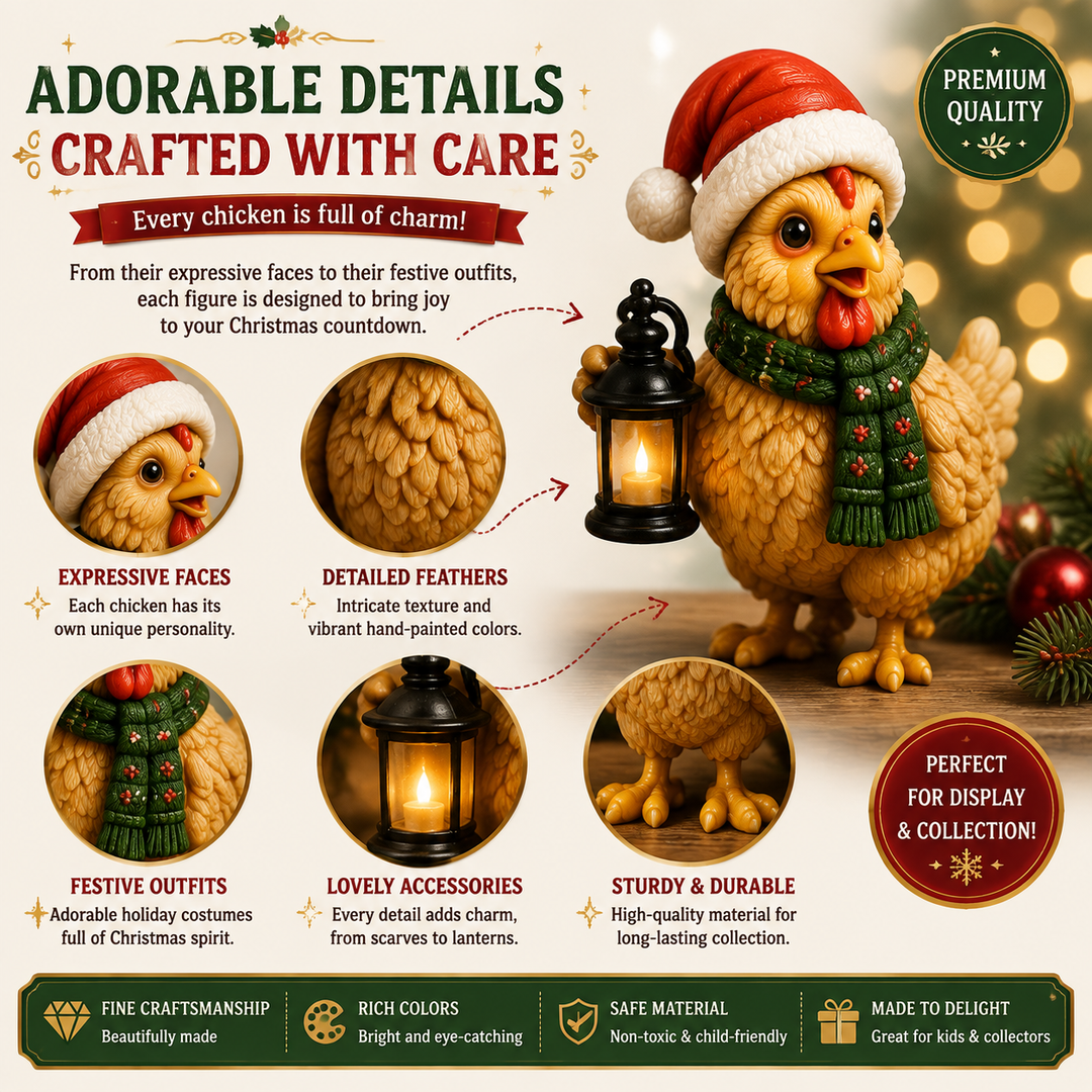Chicken Advent Calendar 24 Unique Festive Figures