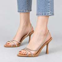 Noelle | Women's Sparkling Diamond Slingback High Heels