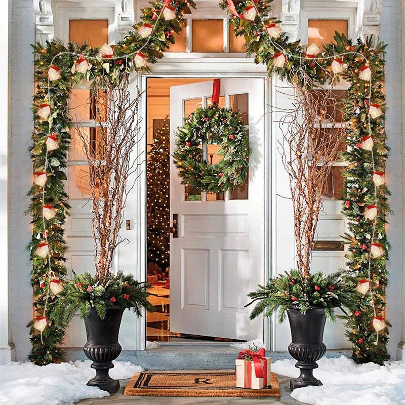 Christmas Light Up House Wooden Red Roof Decoration