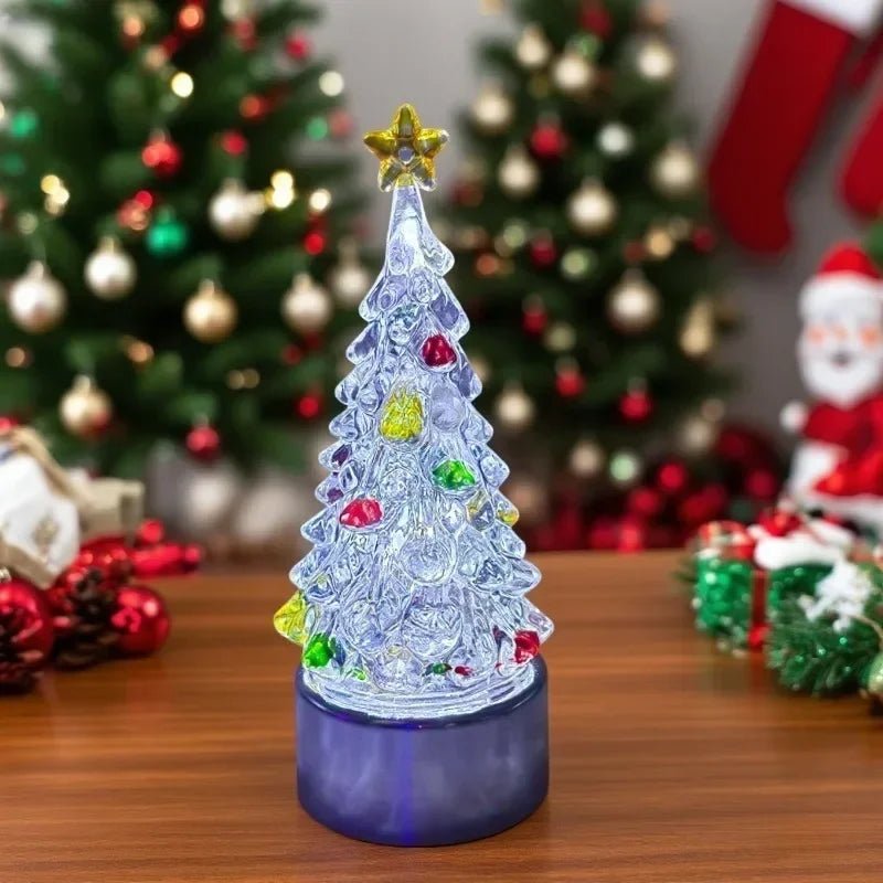 Christmas Tree Lamp with LED Light and Gold Base