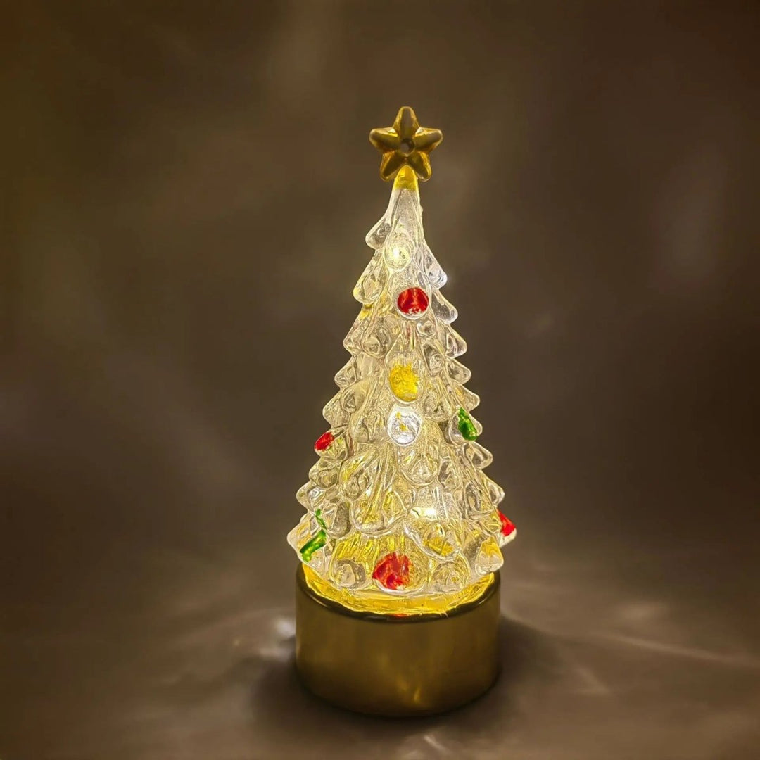 Christmas Tree Lamp with LED Light and Gold Base