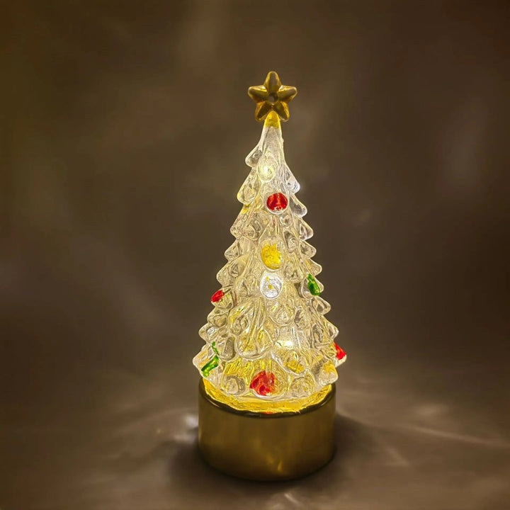 Christmas Tree Lamp with LED Light and Gold Base