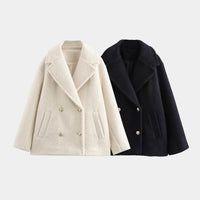 Claire | Women's Double Breasted Wool Blend Pea Coat
