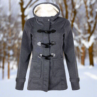 Diana | Women's Hooded Fleece Lined Duffle Coat