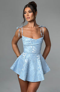 Lily | Women's Short Floral Cowl Neck Homecoming Dress