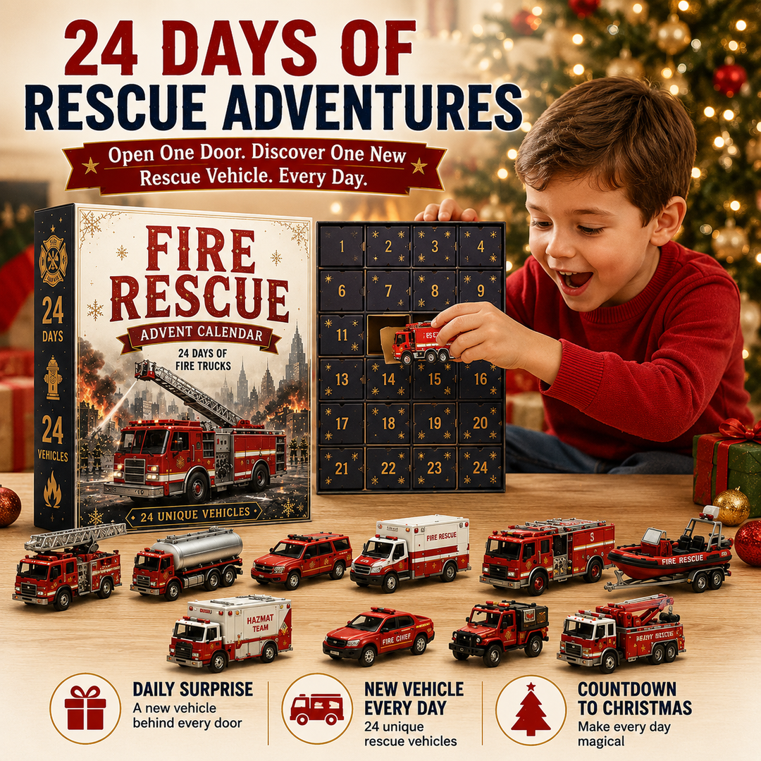 Fire Truck Advent Calendar 24-Day Collectible