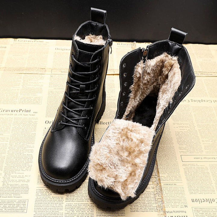 Gemma | Women's Fur-Lined Classic Platform Boots with Zip