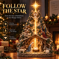 Illuminated Nativity Star Tree Topper