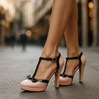 Vivienne | Women's Elegant T-Strap High Stiletto Heels