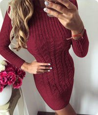 Sophia | Women's Fitted Cable Knit Sweater Dress