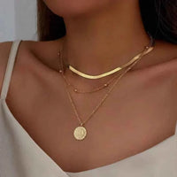 Women's Triple-Layer Gold-Tone Sunflower Necklace