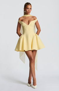 Violet | Women's Short Plunge Bardot Homecoming Mini Dress