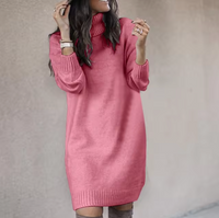 Nicola | Women's Oversized Knit Turtleneck Sweater Dress