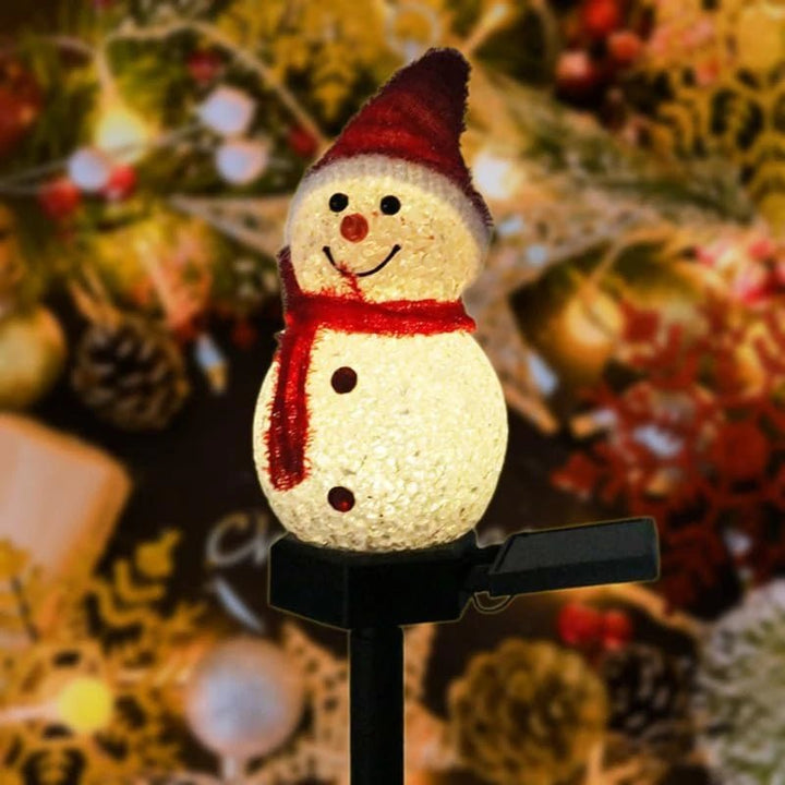 Outdoor Christmas Lights Solar Snowman Stake Lamp
