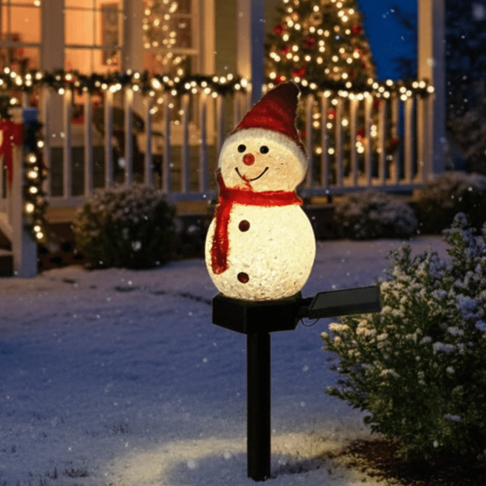 Outdoor Christmas Lights Solar Snowman Stake Lamp