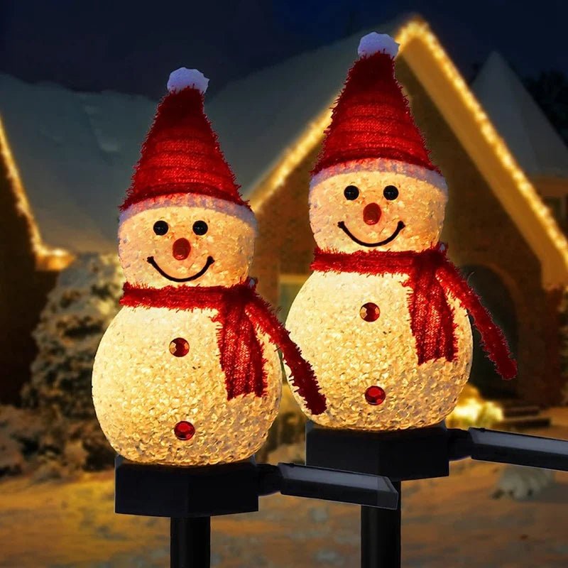 Outdoor Christmas Lights Solar Snowman Stake Lamp