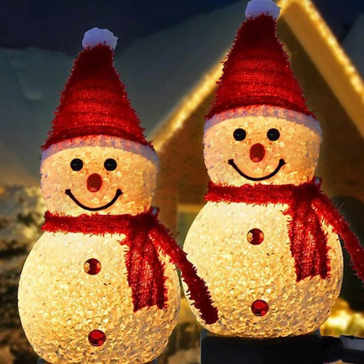 Outdoor Christmas Lights Solar Snowman Stake Lamp