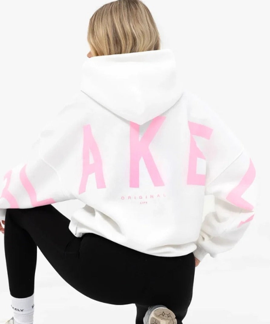 White / Pink Print