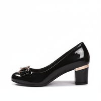 Phoebe | Women's Glossy Bow Tie Low Heel Pumps