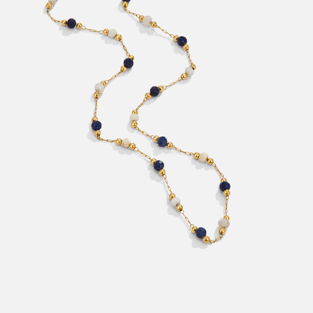 Phoebe | Women's Gold Stone Beaded Necklace