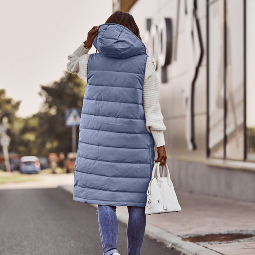 Piper | Women's Long Hooded Bodywarmer Quilted Sleeveless