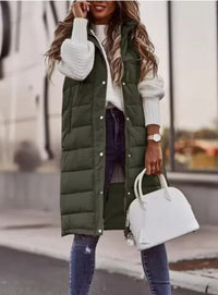 Piper | Women's Winter Long Hooded Bodywarmer Jacket