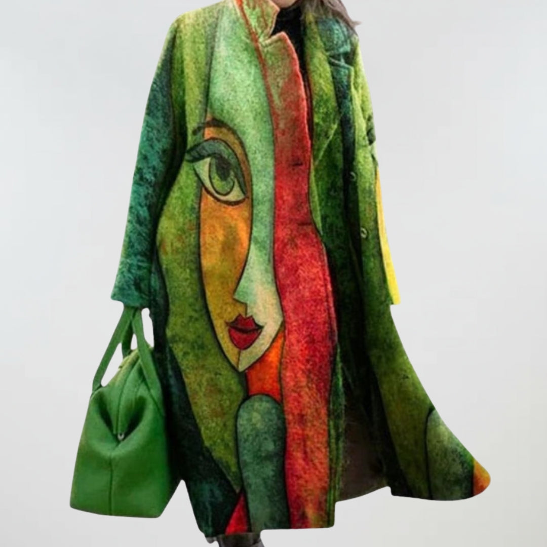 Green female face design