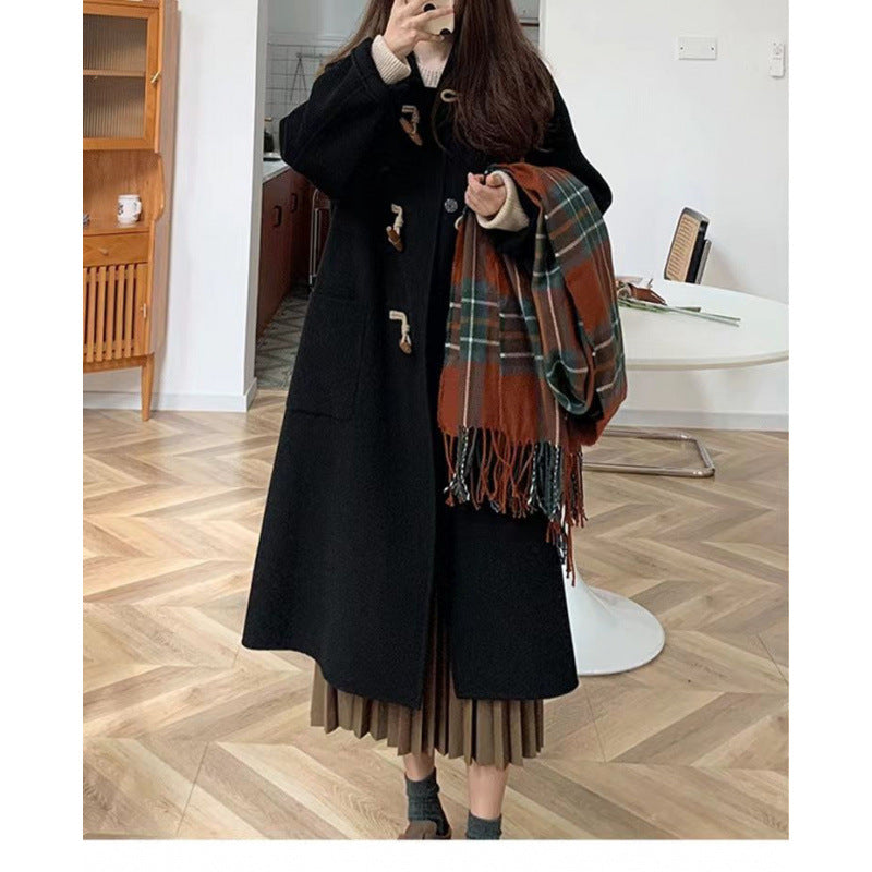 Ruby | Women's Long Wool Blend Duffle Coat with Toggle Closure