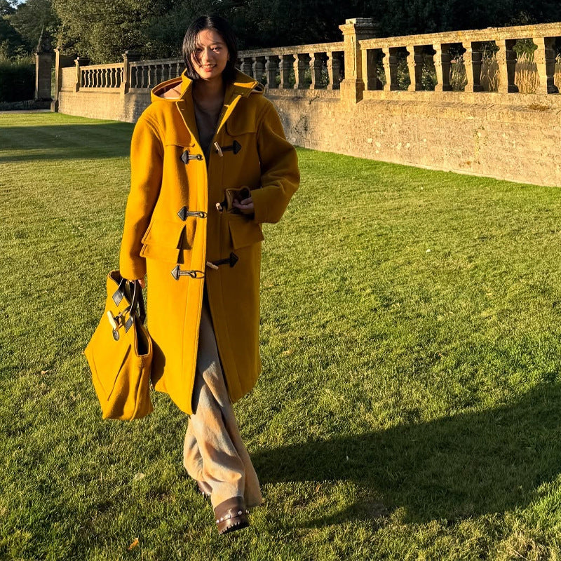 Ruby | Women's Oversized Long Hooded Wool Duffle Coat
