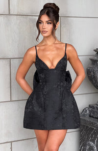 Maria | Women's Lace Bow Thin-Strap Homecoming Mini Dress